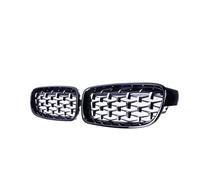 Chrome Kidney Grilles For BMW 3 Series F30 F35 F31 2012 2013 2014 2015 2016 2017 2018 Meteor Style Diamond Racing Grills Car Grill Front Grille(Black and Silver)