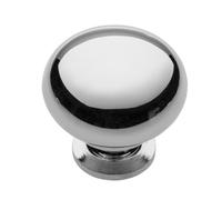 (Chrome) Kitchen Cupboard Cabinet Door Drawer Round Knob Handle Bergamo by GTV 8 Colours