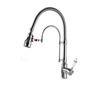 Chrome Kitchen Faucet, Pull-Down Sink Mixer Tap, Dual Hole Hot & Cold Water Faucet, Modern Kitchen Grifo, Easy Install, Stylish & Design
