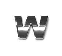 Chrome Letters Digits Numbers Signs Self Adhesive 3D Emblem Decal Badge Sticker for Car Van Home Decor - Letter W