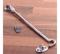 Chrome Long 10"/250mm Cabin Hook + Screws - Silent Arm Gate Latch