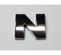 Chrome Look Letter N Car Decal / Badge - Comes with Self Adhesive Back