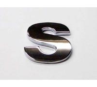 Chrome Look Letter S Car Decal / Badge - Comes with Self Adhesive Back