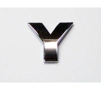 Chrome Look Letter Y Car Decal / Badge - Comes with Self Adhesive Back
