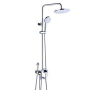 Chrome Luxury Shower Faucet Set Brass Bath Shower Mixer Set Wall Mounted Exposed Shower System with Handheld Bidet Toilet Sprayer