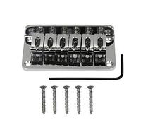 Chrome Metal Fixed Guitar Bridge Adjustable Saddles Bridge 78mm 6 Saddle Hardtail Bridge for Electric Guitar