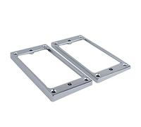 Chrome Metal Pickup Mounting Ring Set - 2PCS Flat Top Bridge Neck Humbucker Pickups Cover Frame Electric Guitar Replacement Part