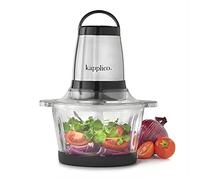 Chrome Mini Chopper & Food Processor - 250W Energy-Efficient Motor - Dual Speed - 2.0L Glass Bowl - 4 Bi-Level Stainless Steel Blades
