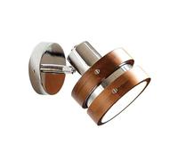 Chrome Modern Wall Sconce Contemporary Adjustable Bedside Reading Wall Lamp Elegant Walnut Wood Wall Light Retro Home Decor Lighting Fixture for Bedroom Living Room Cafe Hotel, E27