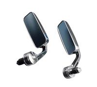 Chrome Motorbike 7/8" 22mm Rectangle Handlebar Mount Bar End Rearview Mirror For Cafe Racer Vintage Retro Bobber Chopper Custom