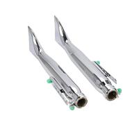 Chrome Motorcycle Exhaust Pipe Universal Fish Tail Left Right Side Vintage Silencer For Bobbers Racing Bike Chopper Cafe Racer(1 Pair)