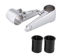 Chrome Motorcycle Headlight Side Mounting Front Fork Bracket, Fork Mounting Bracket for 35mm - 41mm Fork Tube, Adjustable Headlight Position with Plastic Sleeves, No Drilling Requi