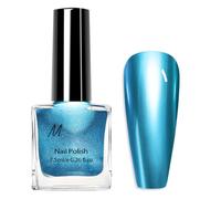 Chrome Nail Polish, Blue Metallic Nail Polish, Shimmer Quick Dry Long Lasting Breathable Nail Varnish, Holographic Nail Glitter No Need LED/UV Lamp Nail Art Manicure for Women