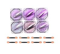 Chrome Nail Powder,6 Boxes Aurora Magic Mirror Effect Nail Powder Dust Manicure Pigments,Holographic Nail Glitter Sequins for DIY Nail Art Design Decoration (Purple)