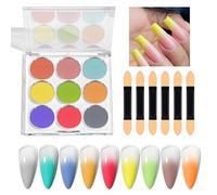 Chrome Nail Powder - Chrome Powder for Nails | 9 Colours Powder Set Chrome Nail Glitter, Diyy Nail Decoration | Nail Chrome | Shiny Magic Mirror Finish Art Gradient Rainbow Nail Glide