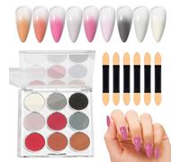 Chrome Nail Powder - Chrome Powder for Nails | 9 Colours Powder Set Chrome Nail Glitter, Diyy Nail Decoration | Nail Chrome | Shiny Magic Mirror Finish Art Gradient Rainbow Nail Glide