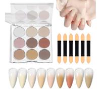 Chrome Nail Powder | Shiny Magic Mirror Finish - 9 Colors - Shiny Art Gradient Rainbow DIY Decoration for Easter Halloween Christmas