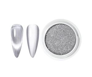 Chrome Nail Powder, Silver Mirror Powder, Holographic Pigment for , Decorative Powder for Nail Designs at Home or Salon, Beautiful Nail Objects, a Luminous Finish and a