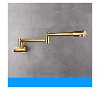 Chrome Nickel Black Brass Pot Filler Tap Wall Mounted Kitchen Faucet Single Cold Hole Rotate Folding Spout,Durability(B-Gold)