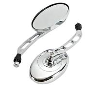 Chrome Oval Motorcycle Rearview Mirrors For Harley Street Glide FLHX Touring Heritage Softail Classic FLSTC XL883 Road