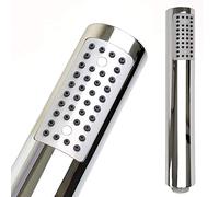 Chrome Pencil Shower Head • Round Minimalist Style • Universal Handheld Handset