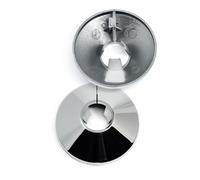 Chrome Pipe Collars - 15mm Radiator Pipe Hole Collars, Pack of 2 Snap On Chrome-Plated Plastic Covers to Hide Pipes, 4.5cm Wide