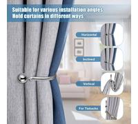 (Chrome - Plain Ball, Hold Backs Pair) Extendable Heavy Plain Ball Metal Curtain Pole 28mm Eyelet Rail With Rings Fittings Finials