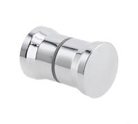 Chrome Plastic Shower Door Knob Silver Single Hole Handle For 8mm 12mm Glass Doors Bathroom Replacement Pull Grip Fixture Part(Chrome)
