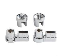 Chrome-Plated ABS Bath Hinge Brackets with Pair of Shower Screen Hinges for 6mm Glass, Holder for Bathroom Door,Modern Bath Fixture,