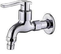 Chrome Plated Brass Garden Faucet with 1 2" Lever Indoor Outdoor Use Heavy Duty Wash Tap for Lawn Patio and Backyard Gardening.