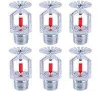 Chrome Plated Copper Fire Sprinkler Heads 6 Pack Pendent Mount With 1/2 NPT Thread For Reliable Fire Suppression Coverage