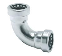 Chrome-Plated Copper Push-FIT Equal 90° Elbow 15MM, Suitable for Drinking Water, Suitable for Water Systems, Suitable for Hard & Soft Water Areas, 1 in Pack