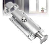 Chrome Plated Door Sash Bolt,4 Inch Zinc Alloy Spring Lock Latch with Button,Security Catch for Cabinets and Doors