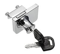Chrome Plated Glass Cabinet Lock for IKEA with 2 Keys - Glass Window Lock Single Swing Cabinet Showcase Door Lock