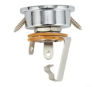 Chrome Plated Guitar Jack Socket Plate Holder for Tele Electric Guitar, 30x26mm Metal Electro Socket Assembly with Threaded Mount, Compat(Silver)