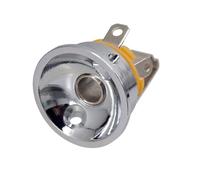 Chrome Plated Guitar Jack Socket Plate Holder for Tele Electric Guitar, 30x26mm Metal Mount with Threaded Design, Silver/Black/Gold (Pack of 1)