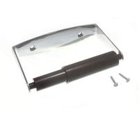 Chrome Plated Metal Toilet ROLL Holder with Black Roller + Screws
