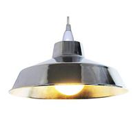 Chrome Plated Metal Vintage None Electric Pendant Light Shade 30cm - Easy Fit Retro Ceiling Light - Includes Shade Reducing Ring to Fit All Types of Lampholders