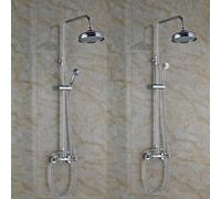 Chrome-Plated Shower Set, Stainless Steel Single Lever Mixer with Rotating Mixer tap for The rain Shower