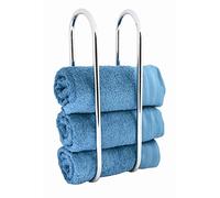 Chrome Plated Wall Mounted Oceana Bathroom Towel Rail Holder Storage Rack