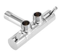 Chrome Plating Wall Mounted Angle Valve Double Outlet Valve Adapter Adjustable Flow Brass Shower Head Faucet Replacement Parts for Bathroom Toilet Basin Sink Faucets