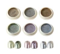 Chrome Powder for Nails, 6 Boxes | Nail Pigment Directory with Mirror Effect, Easy 2 Minute Use, Chrome Nail Powder Set, Long Lasting Decoration Gift