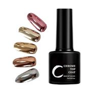 Chrome Powder Nail Top Coat, 7ml Under LED Lamp, Removable Top Coat for Natural Nails & False Nails for Women & Nail Design