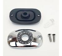 Chrome Rear Brake Master Cylinder Cover Kit w/Gasket, Sight Window & Hardware for 1999-2004 Harley Electra Glide, Road Glide, Road King Touring Models & 1999-2005 Harley Softail Models HD# 45057-99