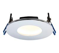 Chrome Recessed Bathroom Downlight - 9W Warm White LED - IP65 Rated