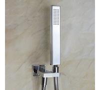 Chrome Rectangular Shower Handset Kit With 1.5m Hose & Adjustable Bracket Nes Home Silver One Size