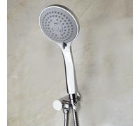 Chrome Round Wall Outlet Elbow With 3 Mode Handheld Shower Handset & 1.5m Shower Hose Nes Home Silver One Size