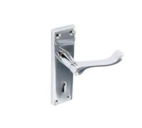 Chrome Scroll Door Handle Pack of 2 Securit Silver One Size
