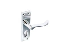 Chrome Scroll Euro Lock Handles (1 Pair) Securit Silver One Size