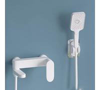 Chrome Shower Faucet Set Wall-Mounted Tub Mixer with 3 Spray Modes Single Lever Bathtub Faucet Stylish Beige-A Finish Perfect for Modern Bathrooms